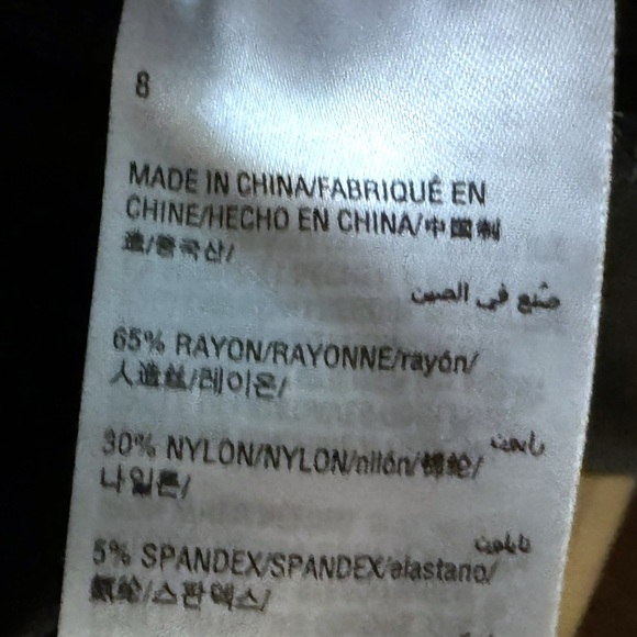 INC International Concepts Black Straight Leg Pants White Contrast Stitch Size 8 - Picture 7 of 10